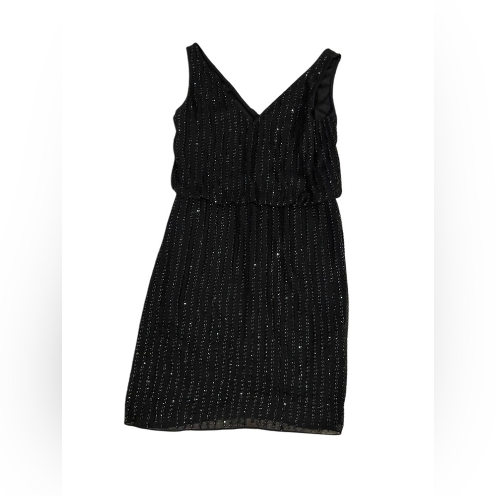 Adrianna Papell Black Sequin Mini Dress - Picture 2 of 2